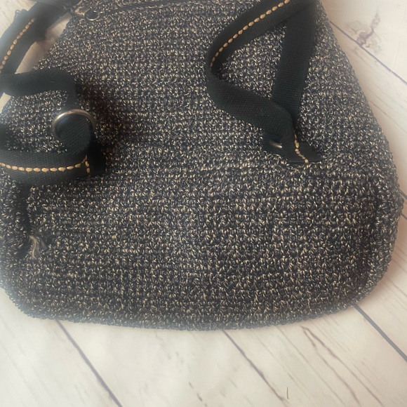 The Sak Avalon Navy Blue White Crochet Backpack Boho Hippie - Picture 3 of 8